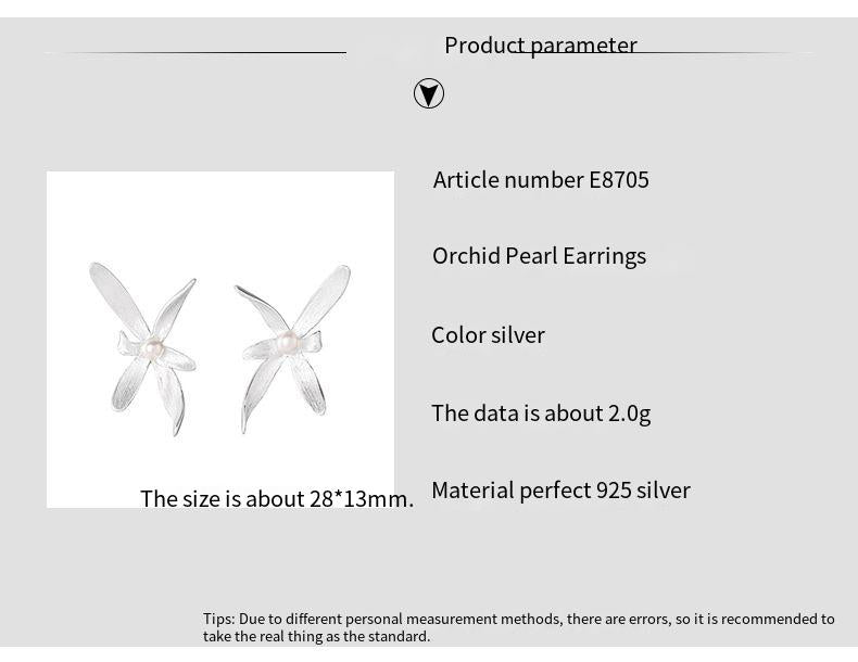 قلادة لؤلؤة الأوركيد من الفضة الإسترلينية عيار 925