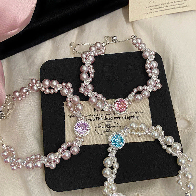 Manta rose Swarovski pearl micro-inlaid zircon bracelet