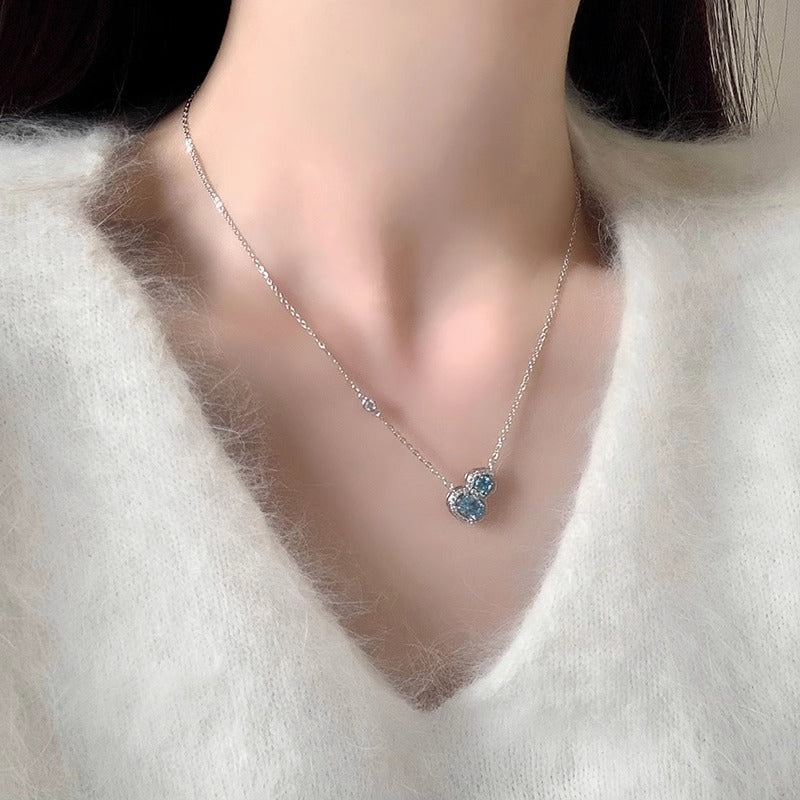 Super Flash Blue Crystal Gourd pendant necklace