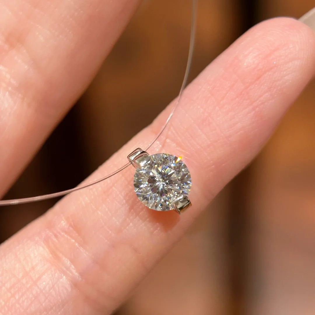 Invisible fishing line mermaid's tears zircon necklace