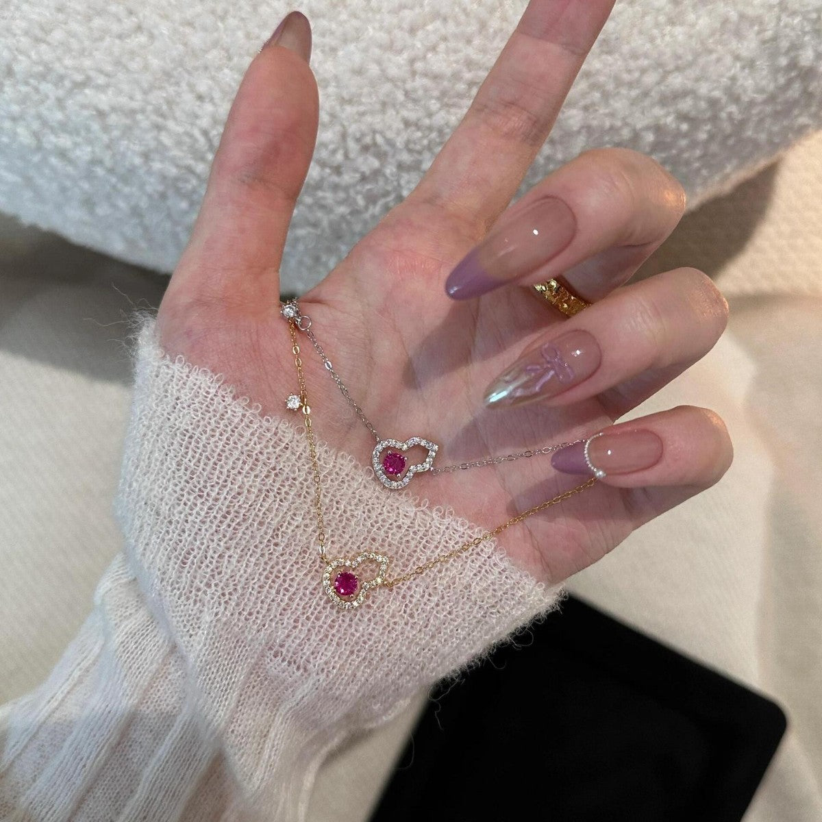 S925 sterling silver 18k gold-plated inlaid zircon gourd necklace bracelet earrings set