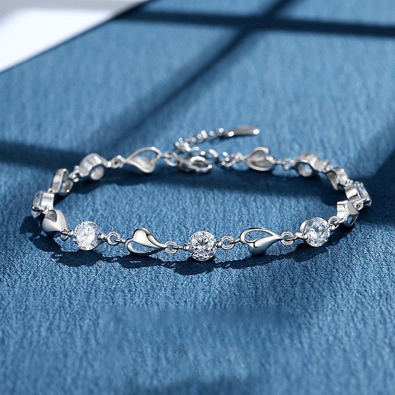 S925 sterling silver in the heart of the sea zircon heart bracelet