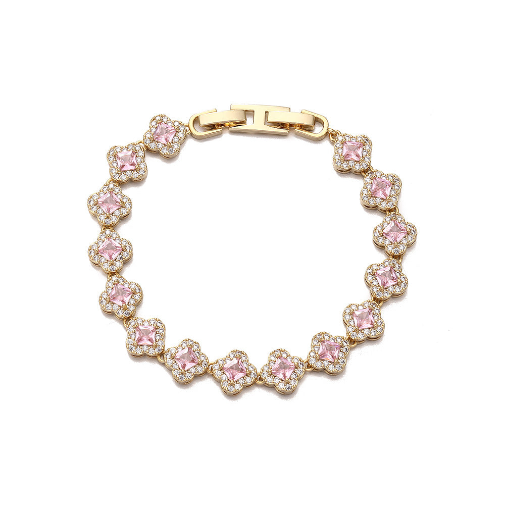 Brass zircon bracelet