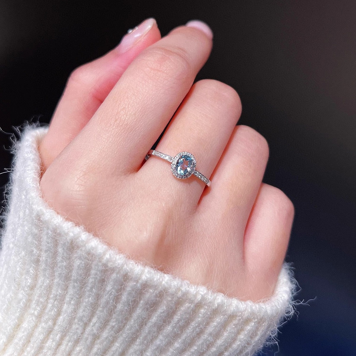 S925 sterling silver ring with full diamonds and moissanite stones