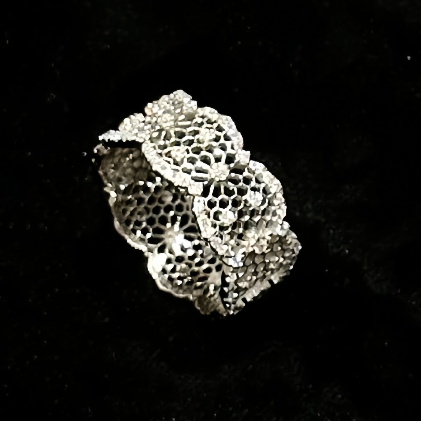 S925 sterling silver openwork lace ring bracelet