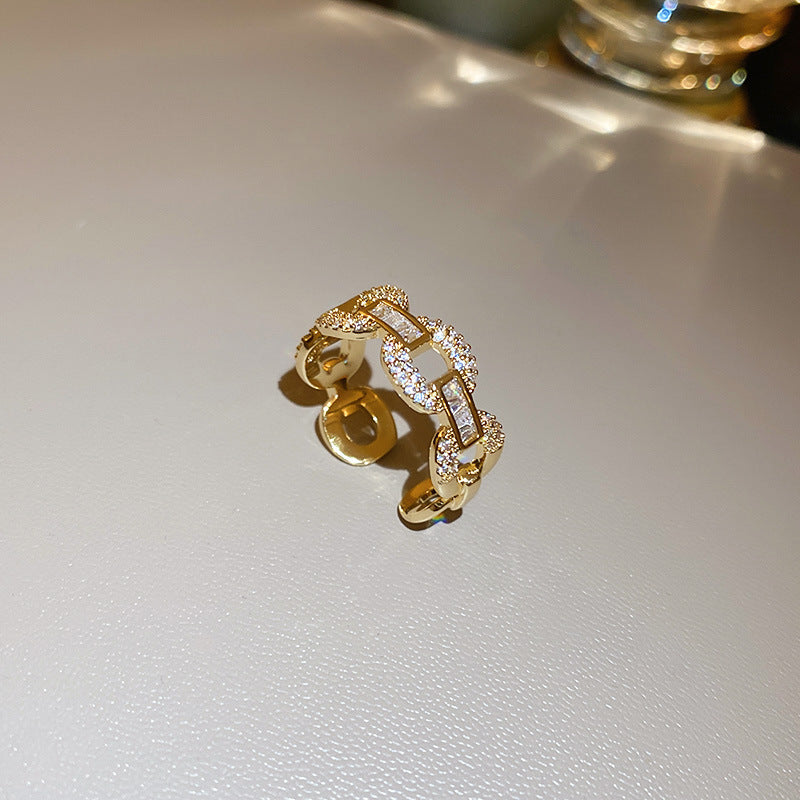 Real gold electroplated zircon split ring