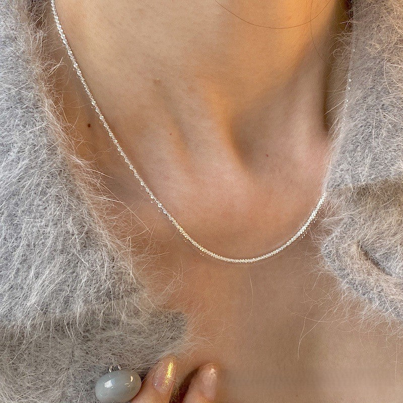 S925 sterling silver sparkling necklace