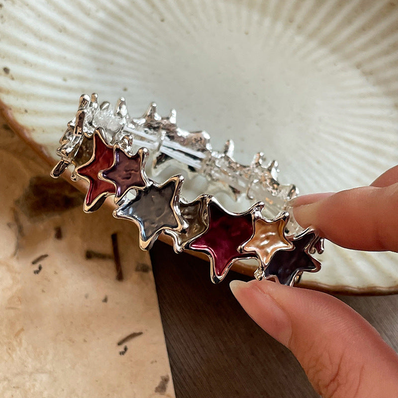 Oil dripping geometric round star butterfly color bracelet