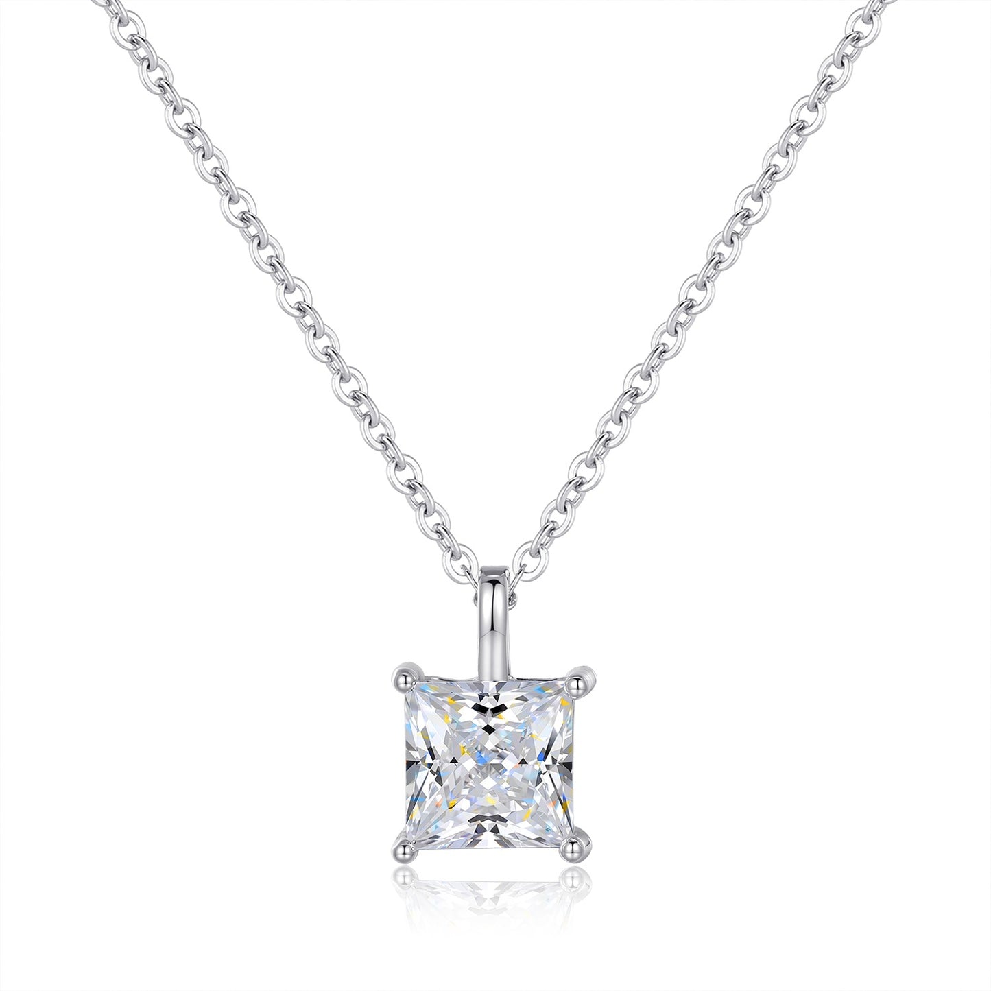 Sterling silver drops of love Mosan stone necklace one carat and two carats