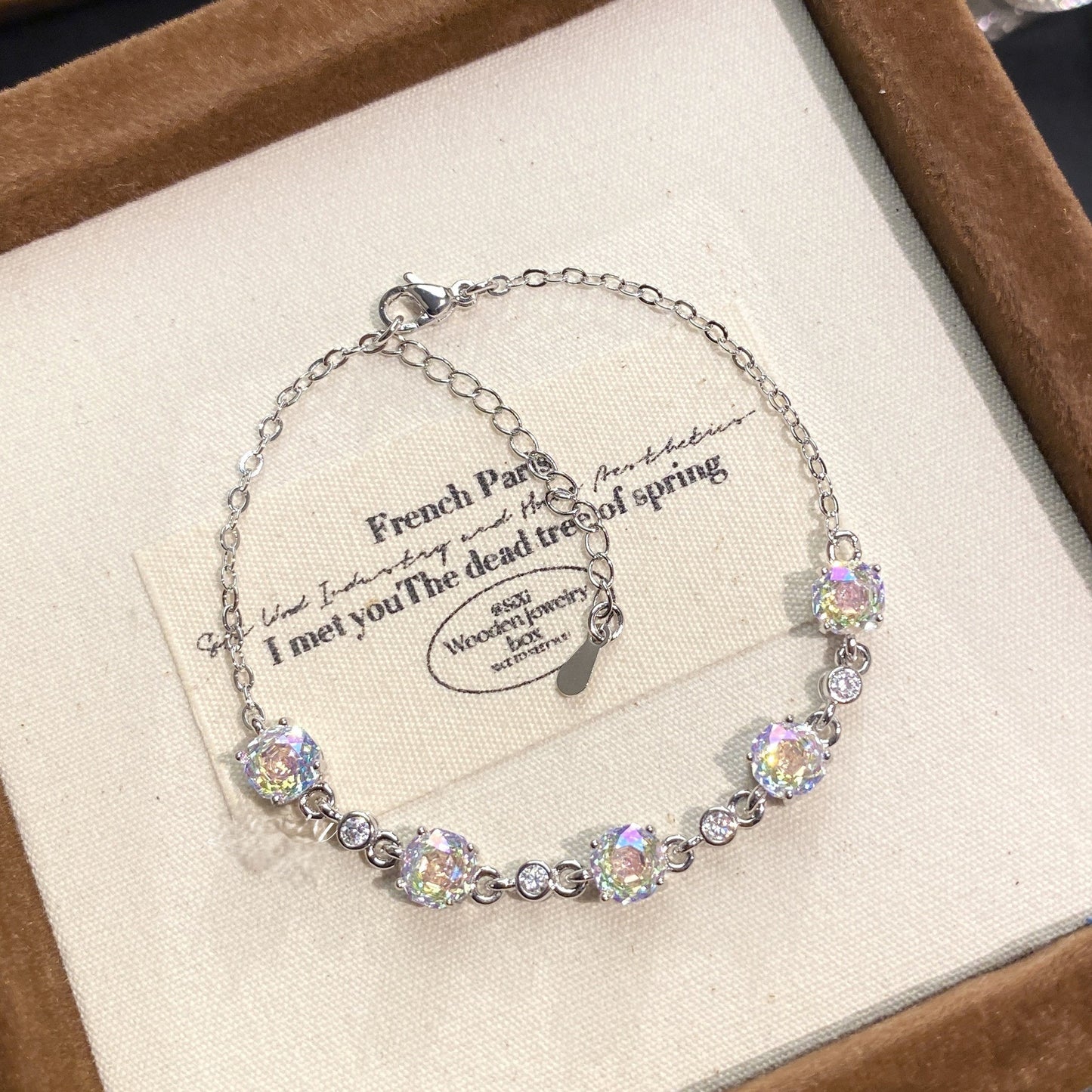 Octagonal rose diamond bracelet inlaid with high carbon diamond.