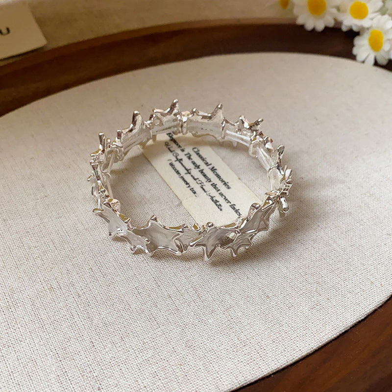 Oil dripping geometric round star butterfly color bracelet