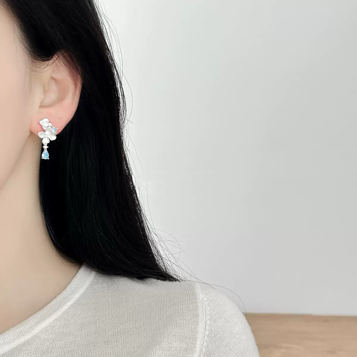 Micro‑Paved Zircon Floral Stud Earrings