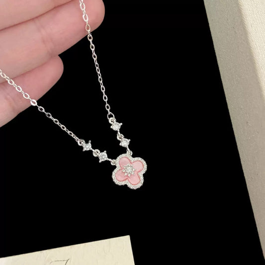 Pink Four-Leaf Clover Jewelry Set