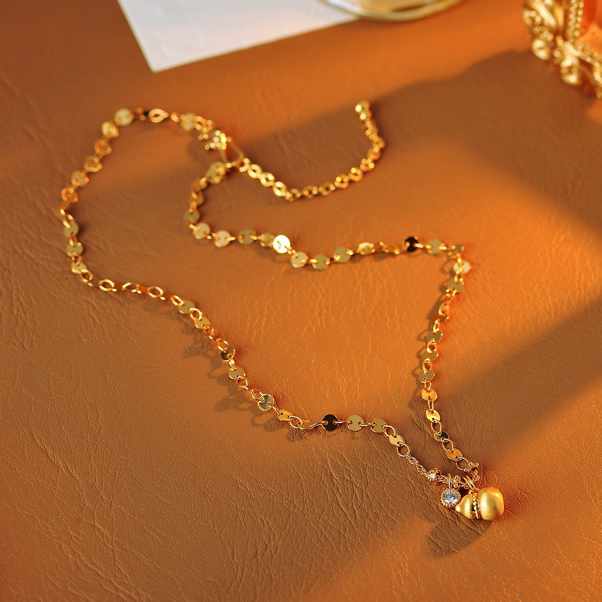 Golden gourd bracelet necklace set