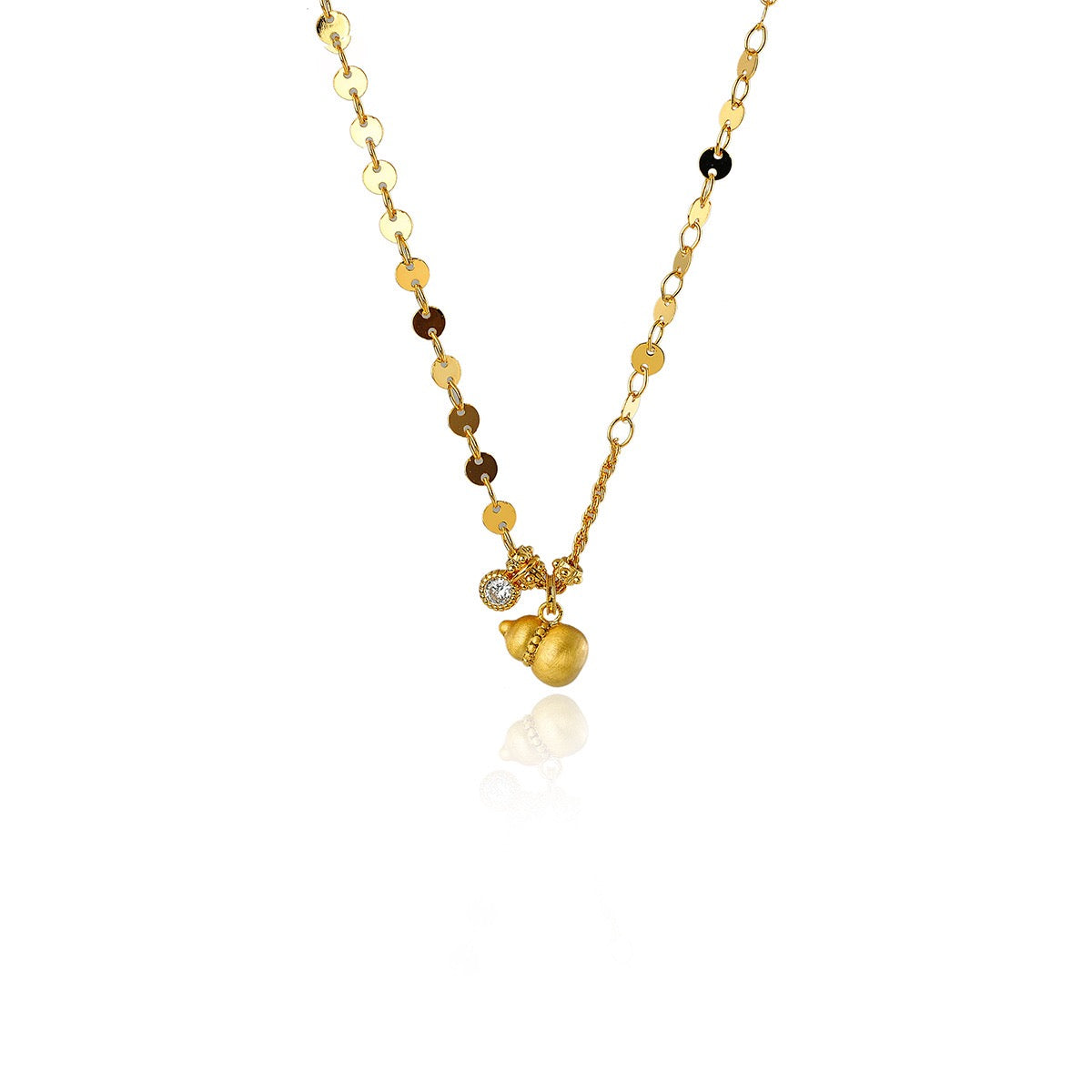 Golden gourd bracelet necklace set