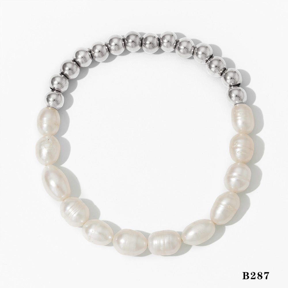 Natural Freshwater Pearl Love Zircon Bracelet suit
