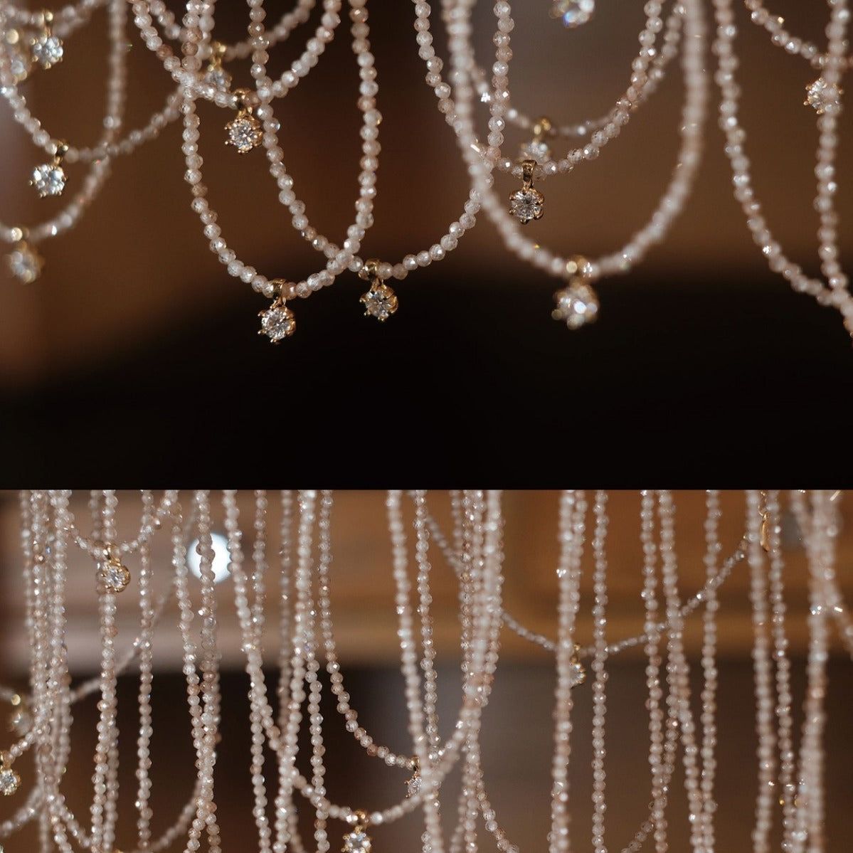 Champagne Crystal Zircon Moissanite Sterling Silver Necklace