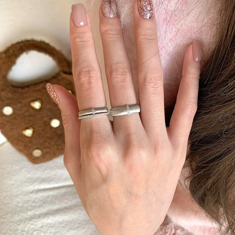 925 Sterling Silver Wire-drawing Craft Forging Ring