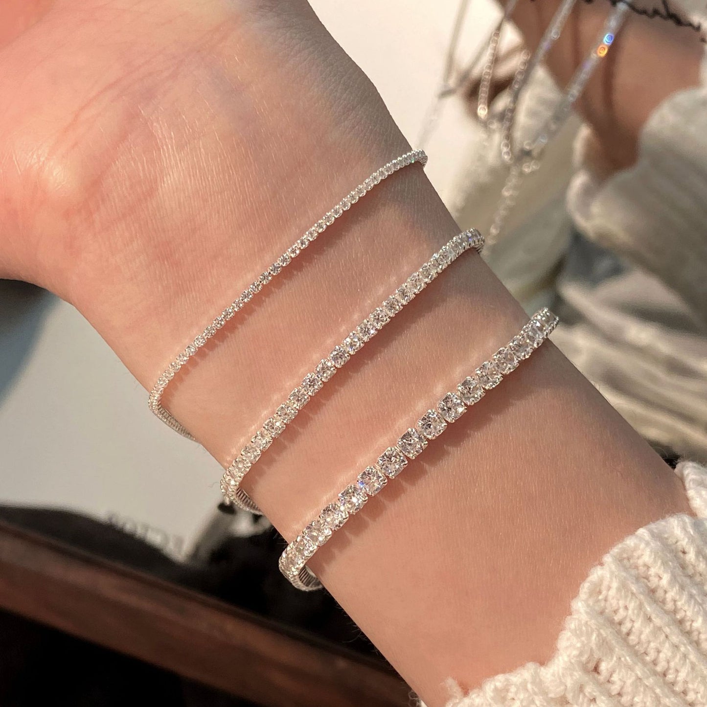 S925 sterling silver full diamond bracelet