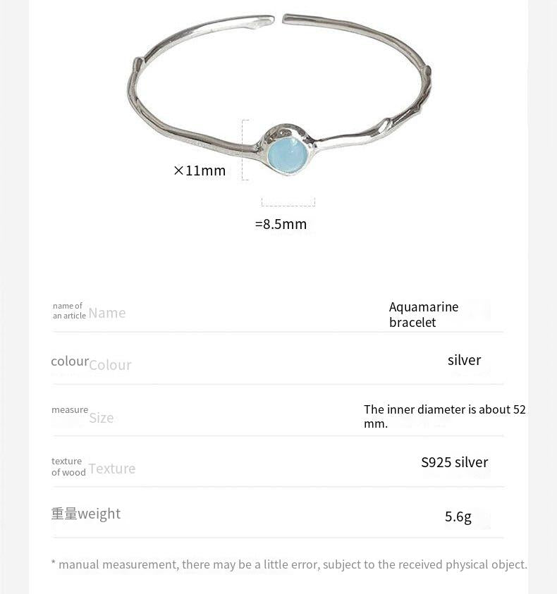 s925 sterling silver aquamarine necklace bracelet
