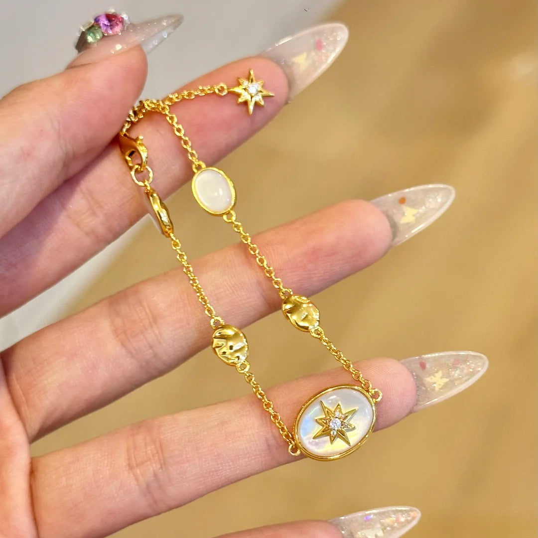 Natural Beimu star chart, shell star necklace, bracelet set