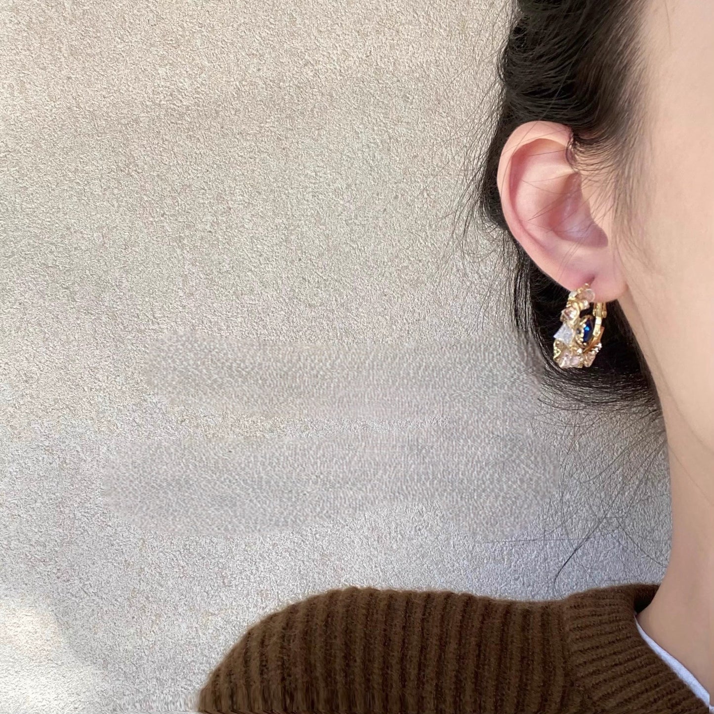 Blue zircon flower earrings