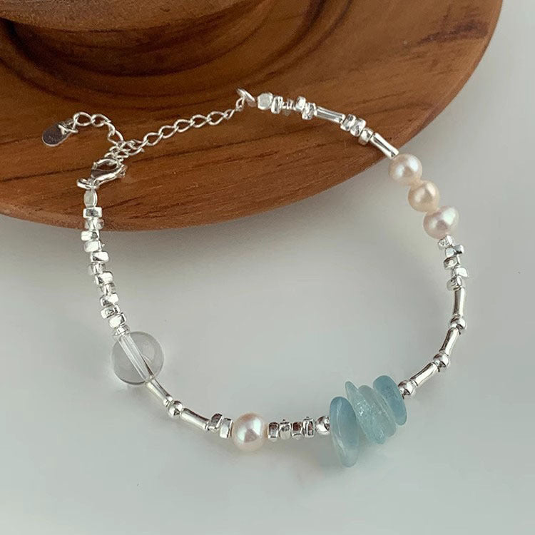 s925 sterling silver aquamarine necklace bracelet