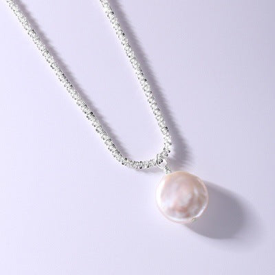 S925 Sterling Silver Baroque Freshwater Pearl Necklace