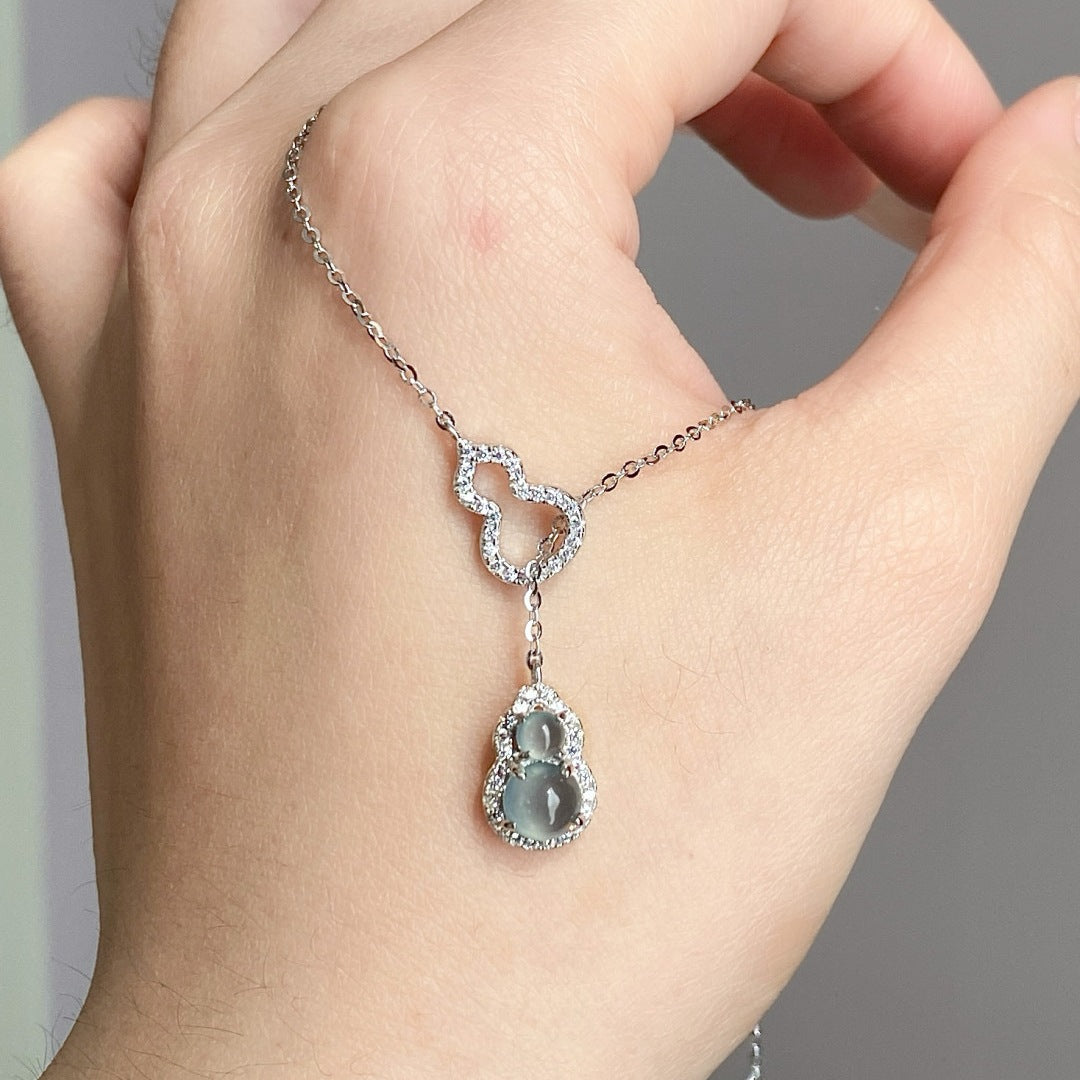 Natural Jade Double Gourd Necklace