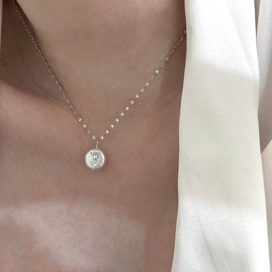 baroque pearl S925 sterling silver necklace