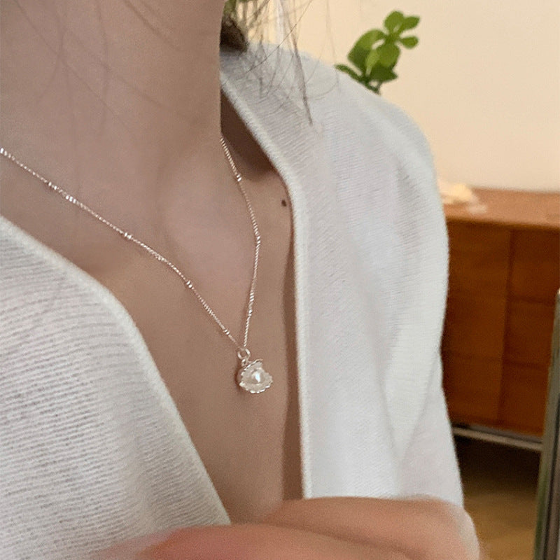 S925 Sterling Silver Shell Pearl Necklace\