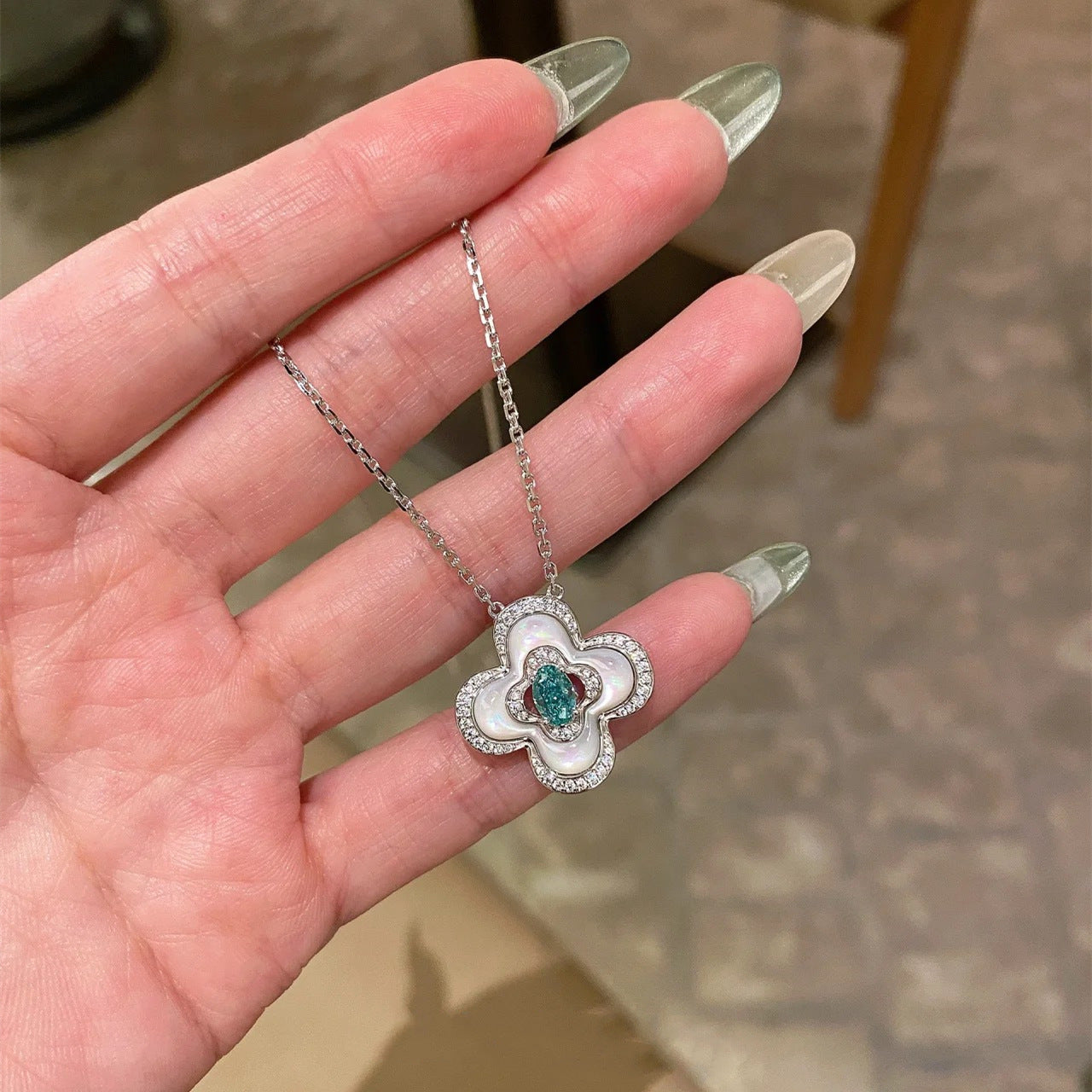 White fritillary necklace