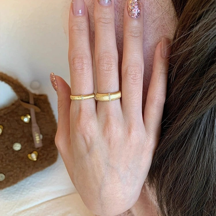 925 Sterling Silver Wire-drawing Craft Forging Ring