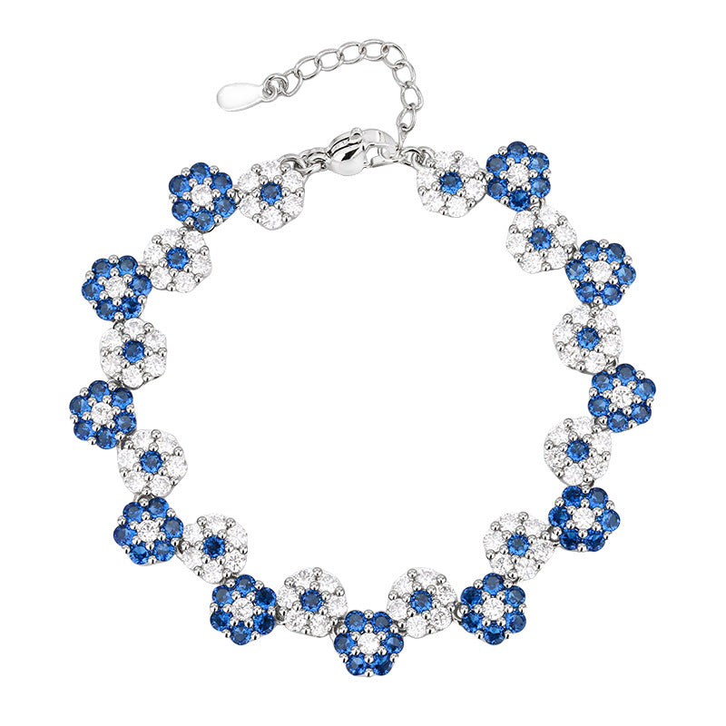 Zircon Flower Bracelet Necklaces suit