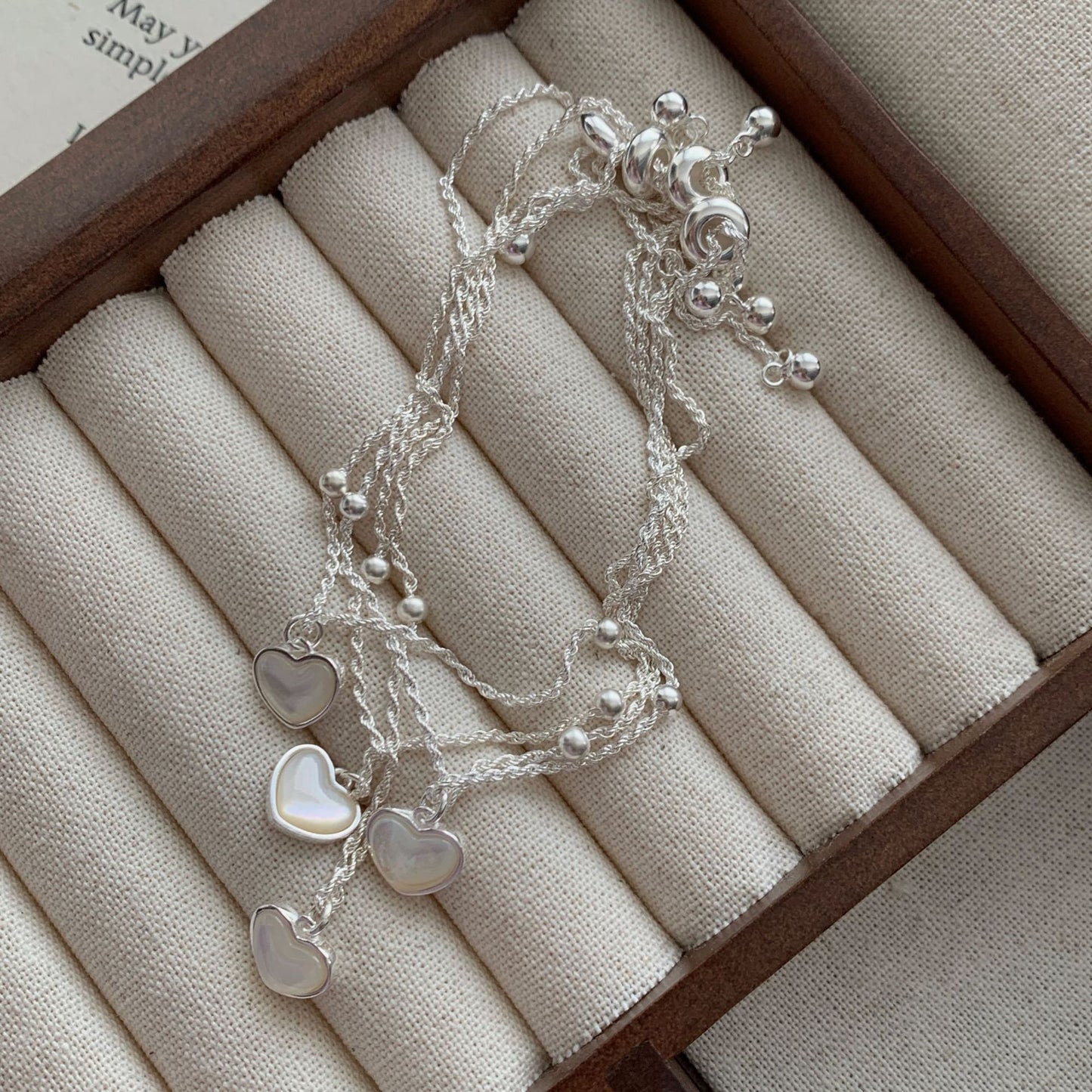 S925 Sterling Silver Love Fritillaria Twist Pull Bracelet