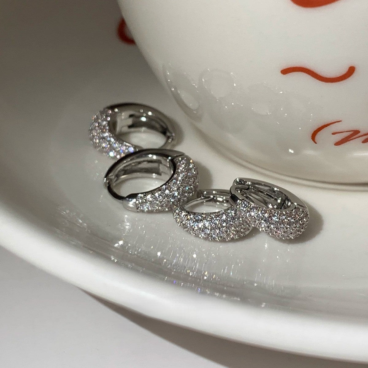 Zircon Full Diamond Circle Earrings