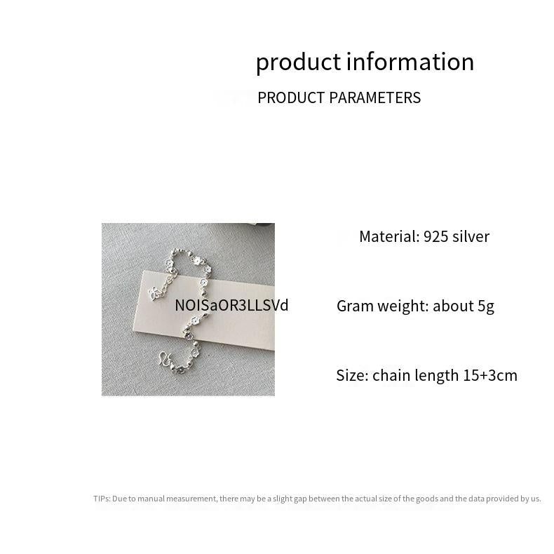 S925 Sterling Silver Peach Blossom Butterfly Bracelet