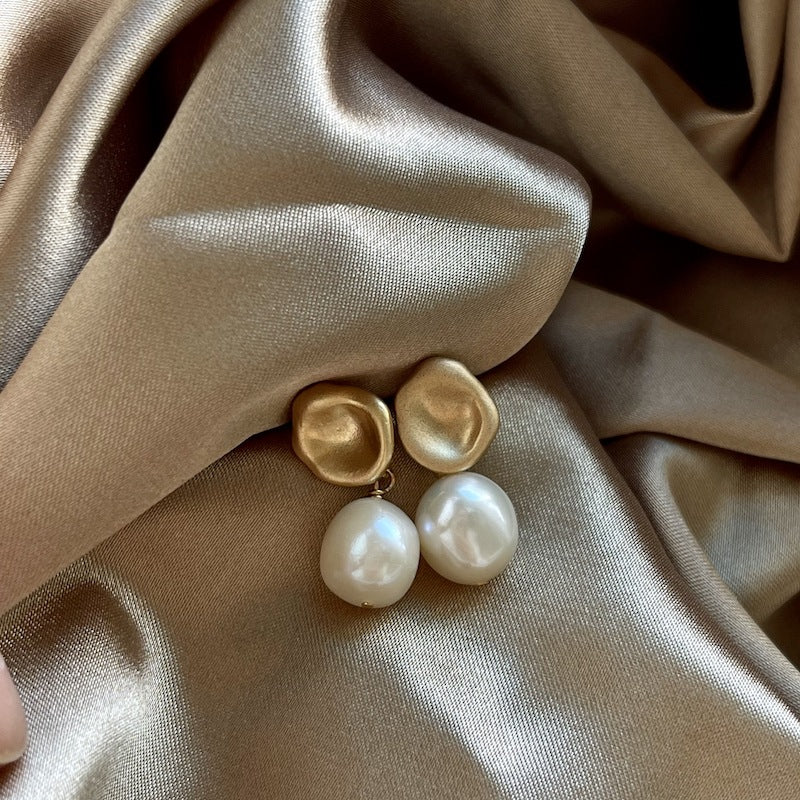 baroque pearl stud earrings