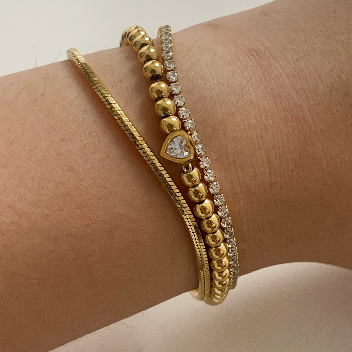 Octagonal Snake Bone Chain bracelet suit