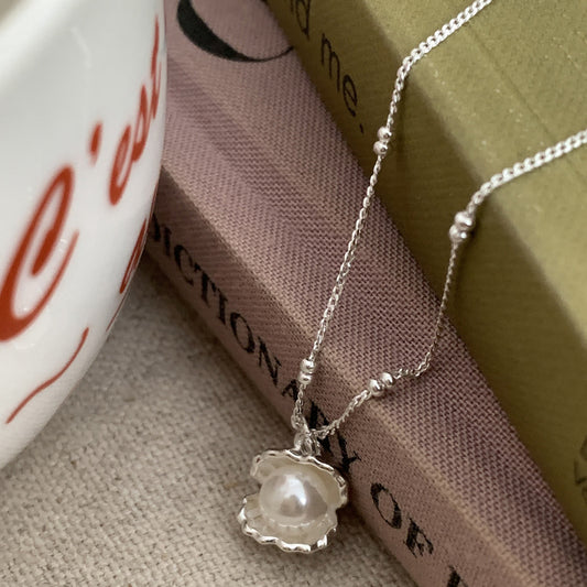 S925 Sterling Silver Shell Pearl Necklace\