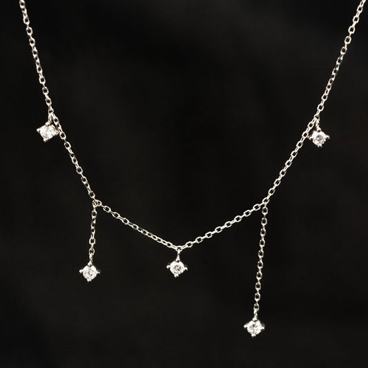 S925 Silver Plated 18K Gold Zircon Necklace