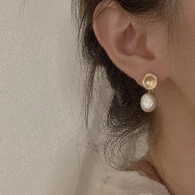 baroque pearl stud earrings