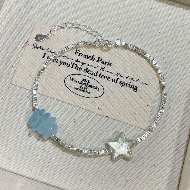 s925 sterling silver aquamarine necklace bracelet