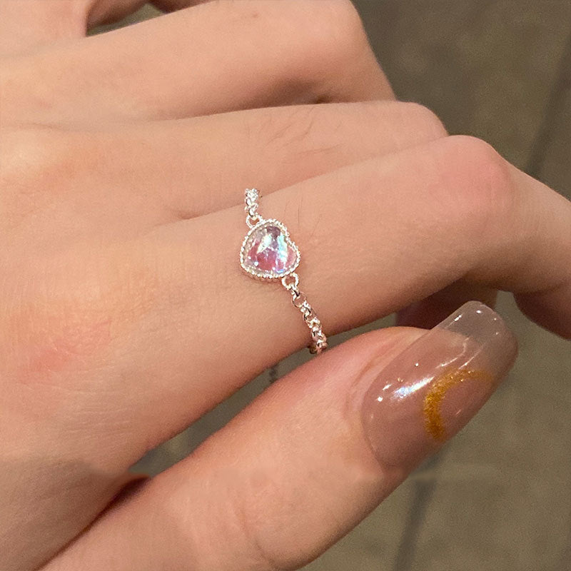 Love Moonstone Ring s925 sterling silver