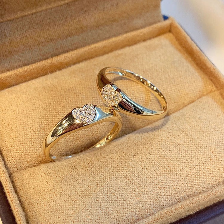 S925 pure silver heart ring