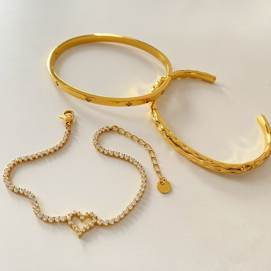 Stackable Irregular Texture Love Bracelet suit