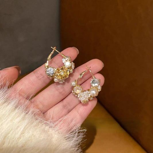 Flower wreath earrings