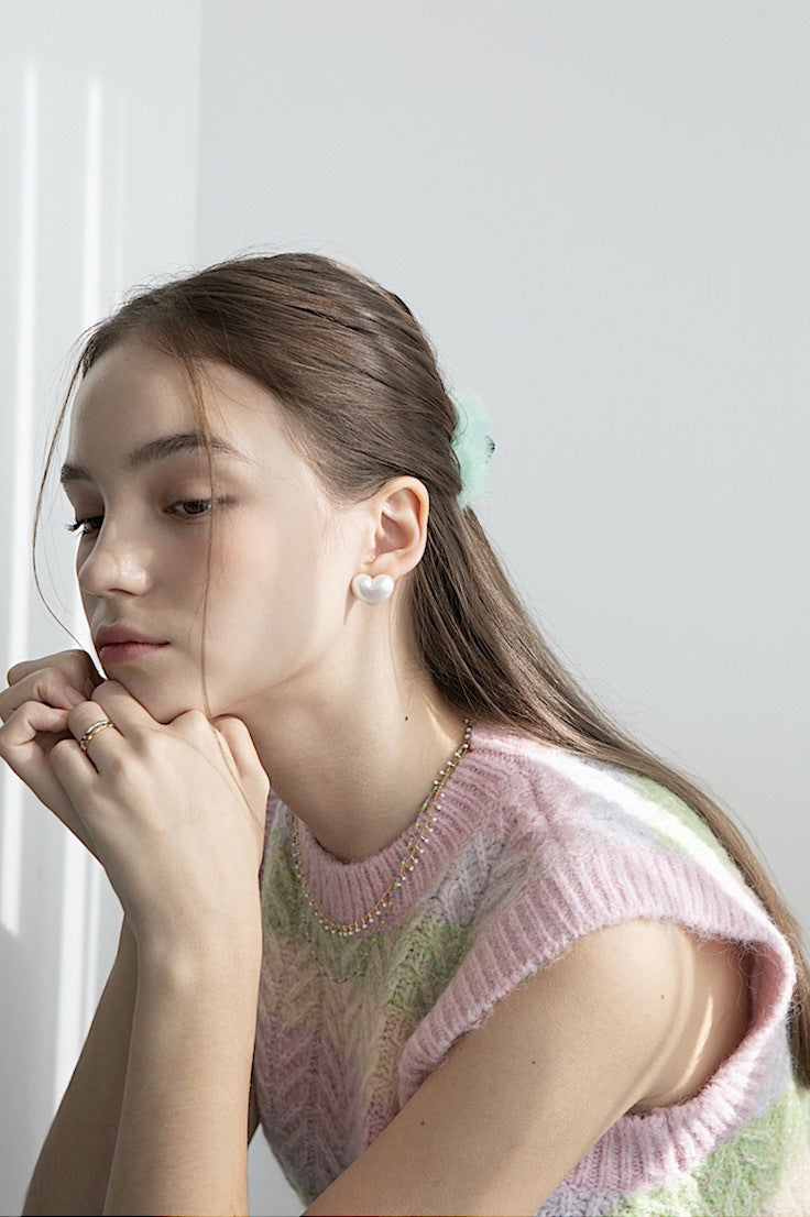 Mabei Pearl Love Earrings