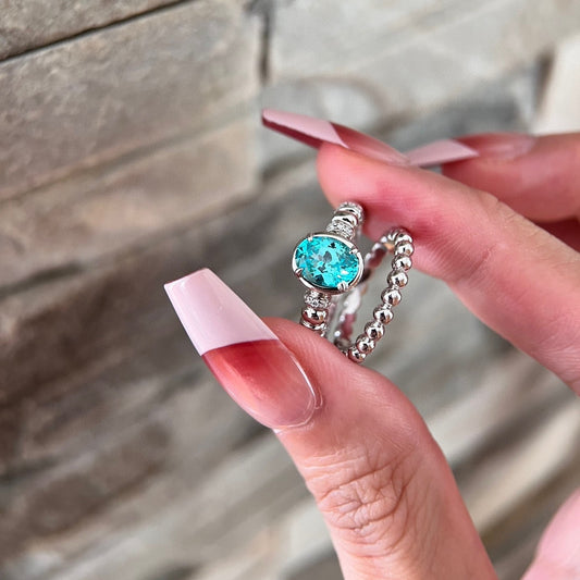Sapphire and diamond ring s925 pure silver