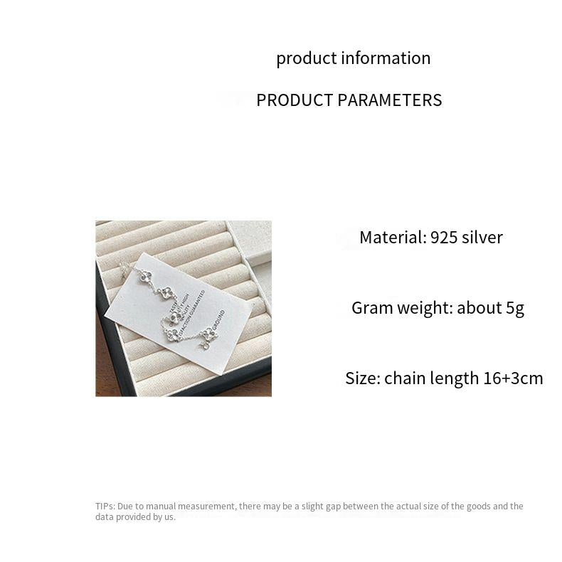 S925 Sterling Silver Laser Four-leaf Clover Bracelet